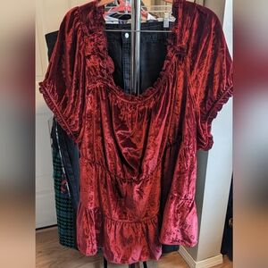 NWT Torrid Velvet Peasant Top